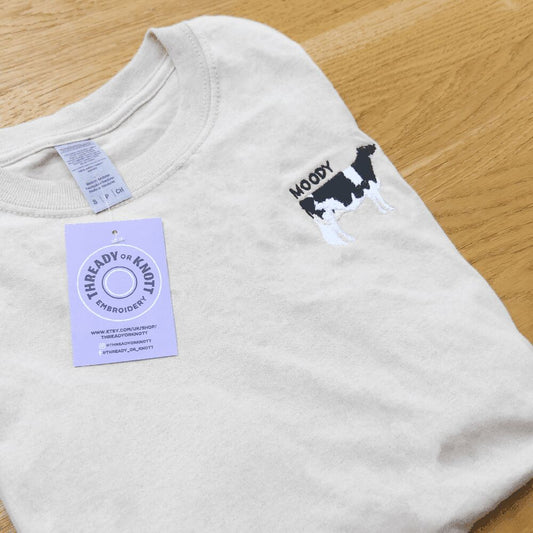 Moody Cow Embroidered T-shirt