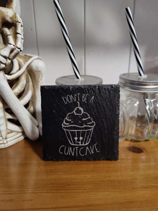 Slate coaster. Funny Rude gift. Engraved personalised present. House decor