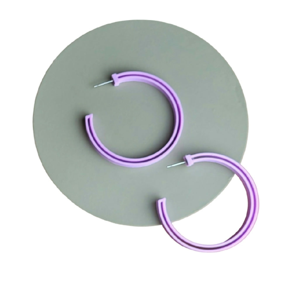 3D Printed Stencil Hoops In Lavender