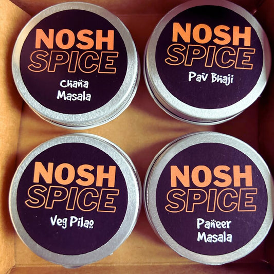 VEG Spice Mix – 4 flavours (Pav Bhaji, Veg Pilao, Chana Masala, Paneer Masala)