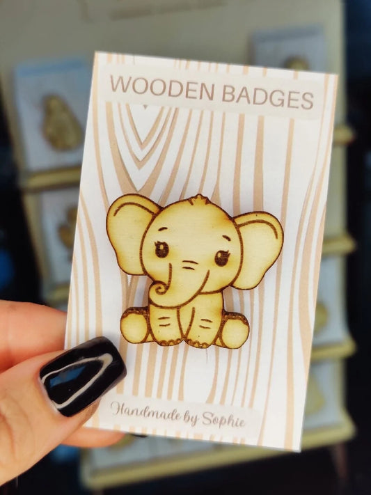 Wooden badge | Handmade pocket gift | Cute present for him her | Gothic funny badge | Animal