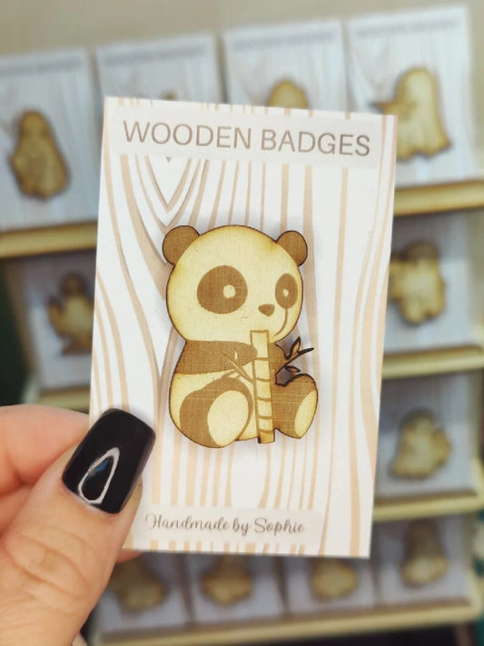 Wooden badge | Handmade pocket gift | Cute present for him her | Gothic funny badge | Animal